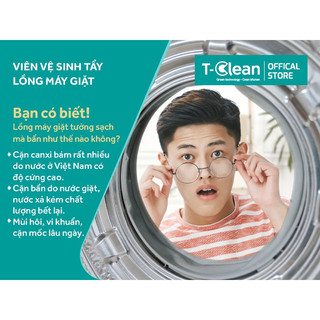 Viên vệ sinh, tẩy lồng máy giặt TClean 35g/ viên, loại bỏ mùi hôi, cặn bẩn,vi khuẩn..