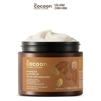 HÀNG TẶNG KHÔNG BÁN - Bơ dưỡng thể cà phê Đắk Lắk Cocoon cho da mềm mịn & rạng rỡ 200ml