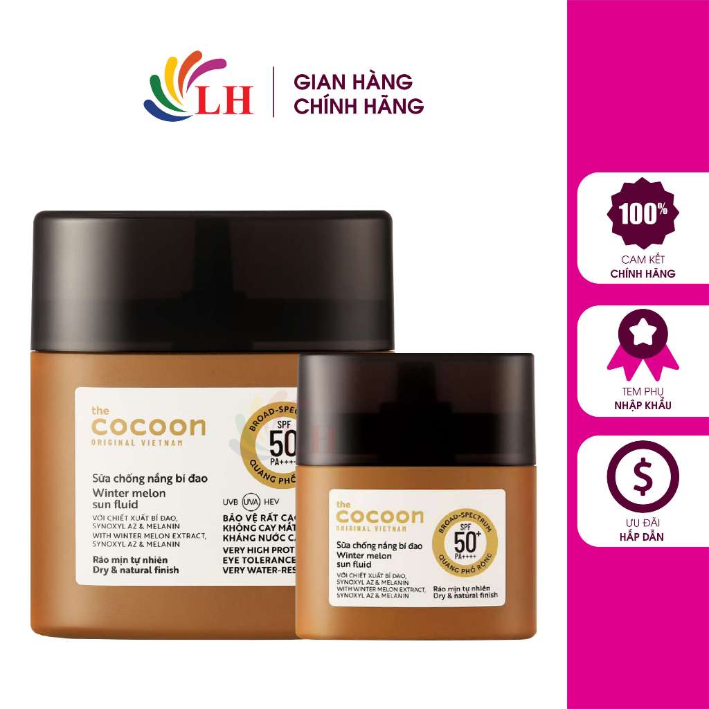 Sữa chống nắng bí đao Cocoon Winter Melon Sun Fluid SPF 50+ PA++++