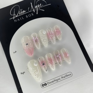 18 Nailbox Thiết Kế Loang Hồng Vẽ Nổi