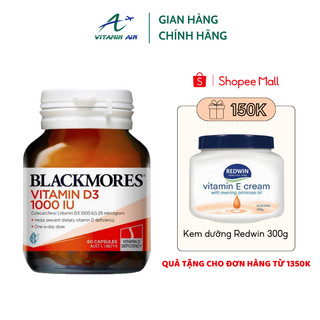 Bổ sung Vitamin D3 1000IU tăng cường hấp thụ canxi Blackmores Vitamin D3 1000IU chắc khỏe xương khớp 60 viên