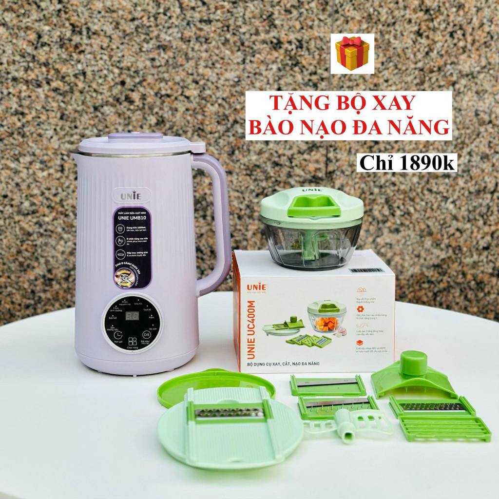 Máy làm sữa hạt Unie UMB10 Máy xay nấu sữa hạt mini công suất 800W dung tích 1000ml Bảo hành chính hãng 12 tháng
