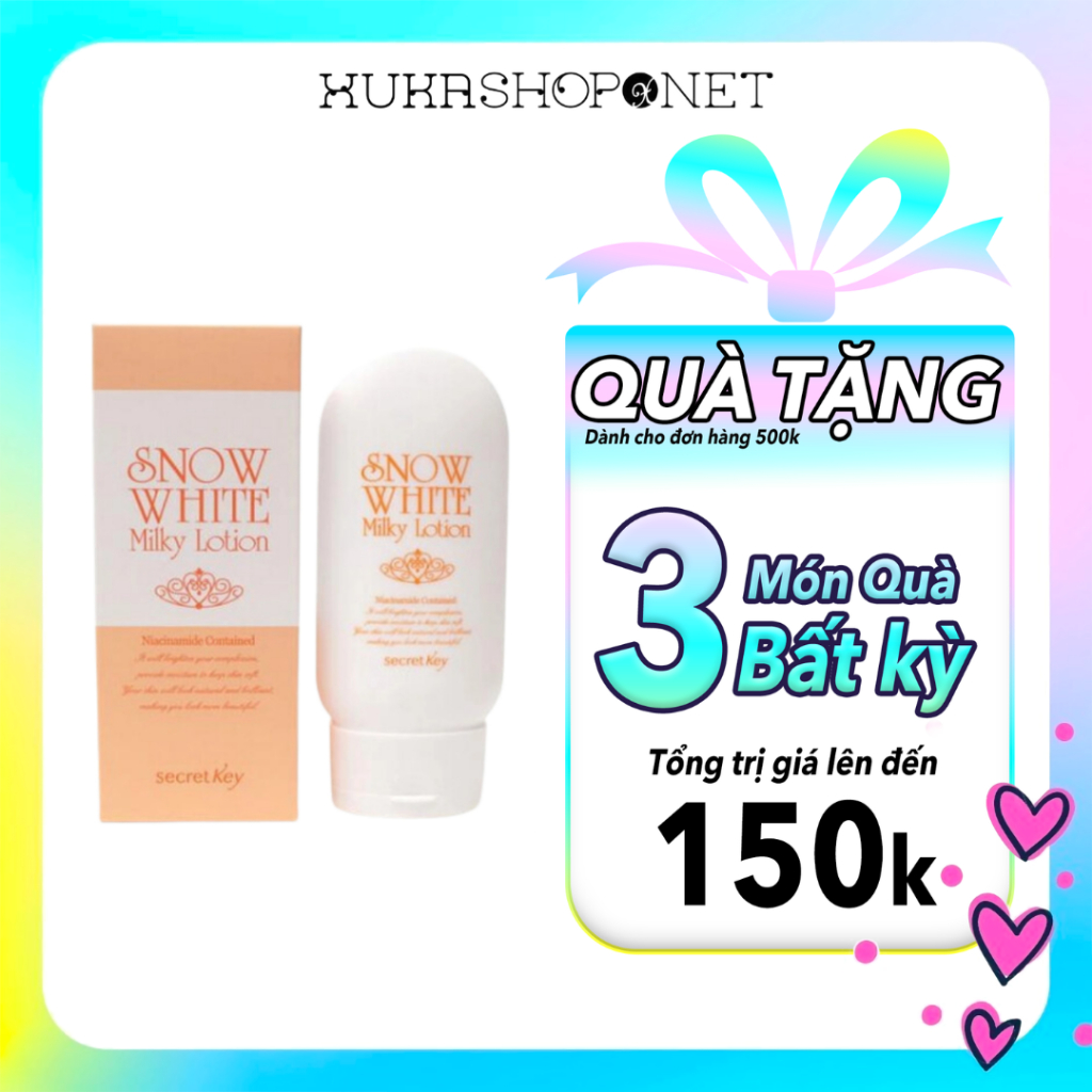 Sữa Dưỡng Trắng Da Secret Key Snow White Milky Lotion 120g Giúp Da Trắng Sáng, Đều Màu