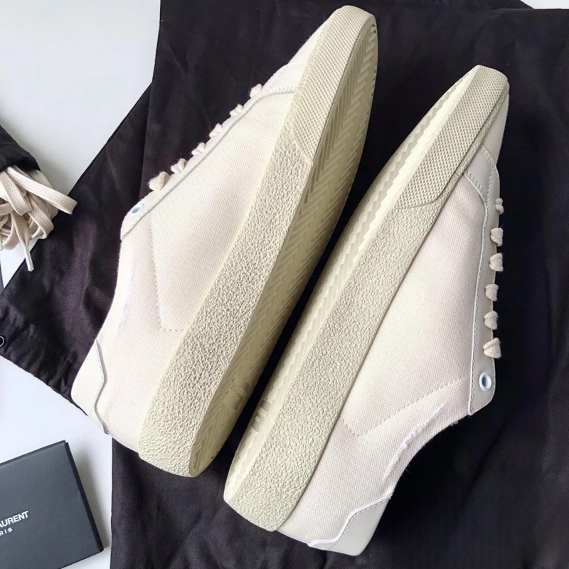 Giày Thể Thao Saint Laurent Màu Kem Trắng,Giày Sneaker Saint Laurent Court Classic 'Cream" Full Box Bill Full Size 36-43