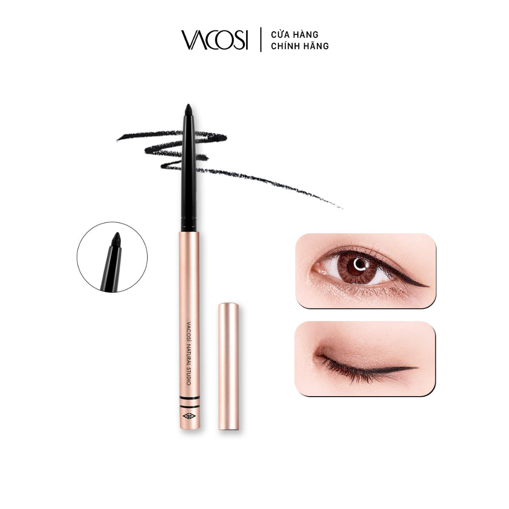 Chì Vặn Kẻ Mắt Dạng Gel Đen Huyền VACOSI - VACOSI STYLING TWIST LINER