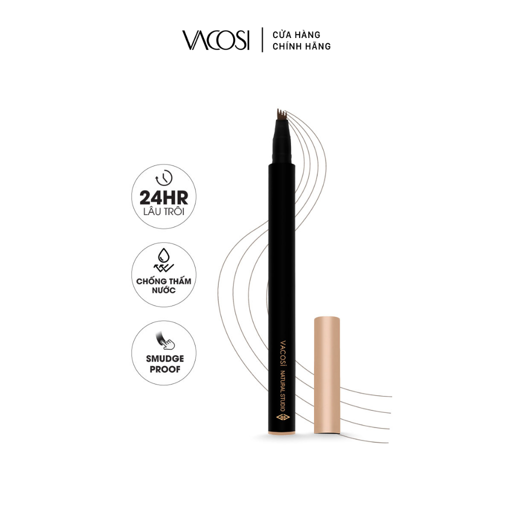 Bút Kẻ Mày Phẩy Sợi VACOSI 24H Không Lem Không Trôi - VACOSI REALBROW TATTOO PEN