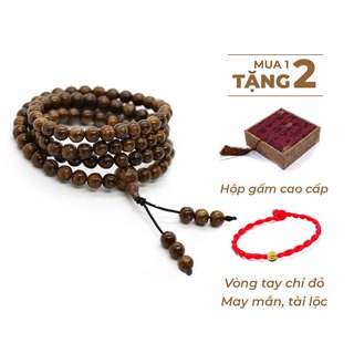 Vòng Tay Trầm Hương 108 Hạt, Vòng Tay Phong Thủy Chuỗi 108 Hạt Trầm Hương 100% Tự Nhiên Cao Câp