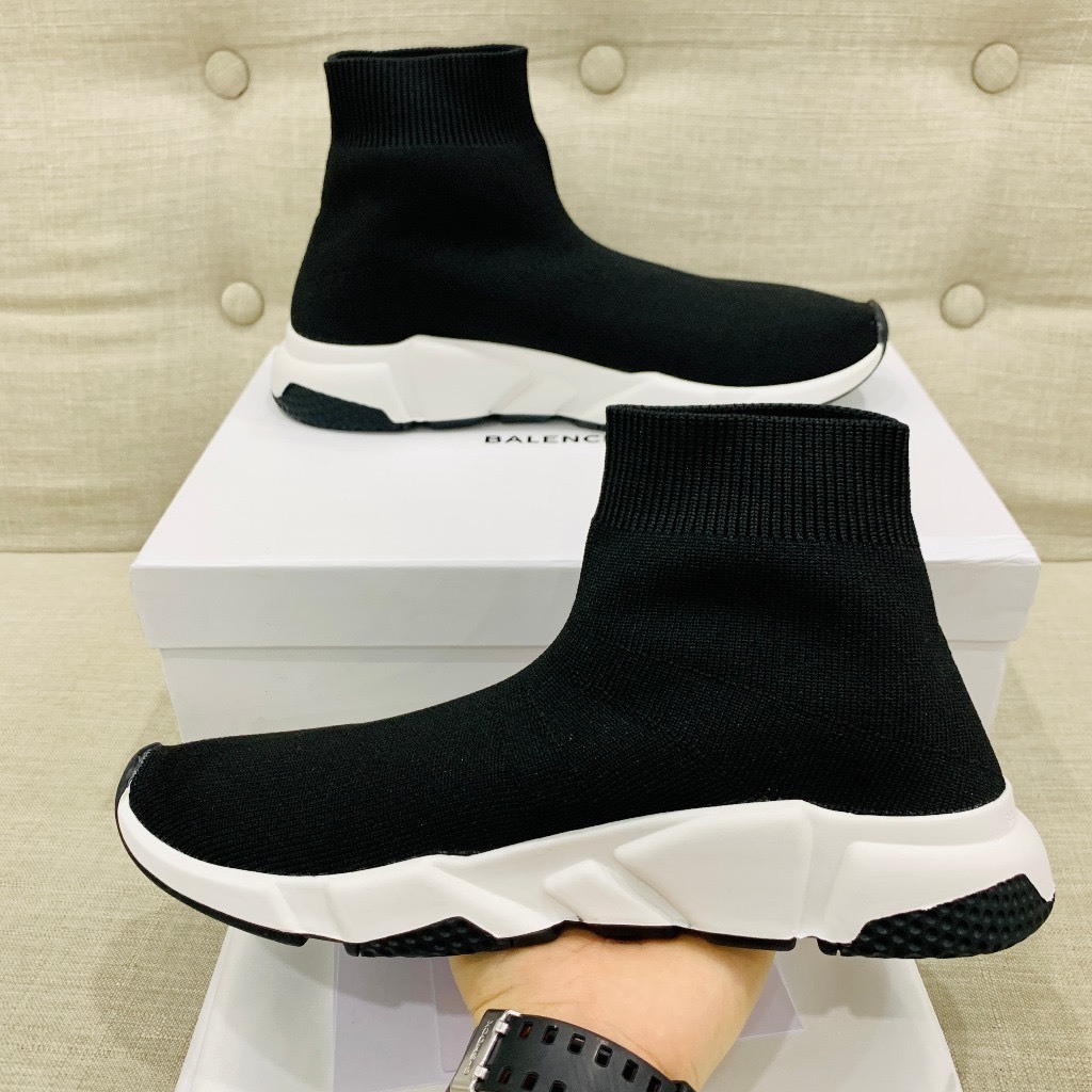 [ Best Quality ] Giày Speed Đen cổ chun, giày thể thao  Speed nam nữ cổ cao độn đế