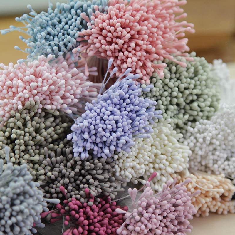 Bó nhụy hoa 400 nhị phụ kiện trang trí làm hoa giả, nhị hoa giả làm hoa handmade trang trí nhiều màu lựa chọn