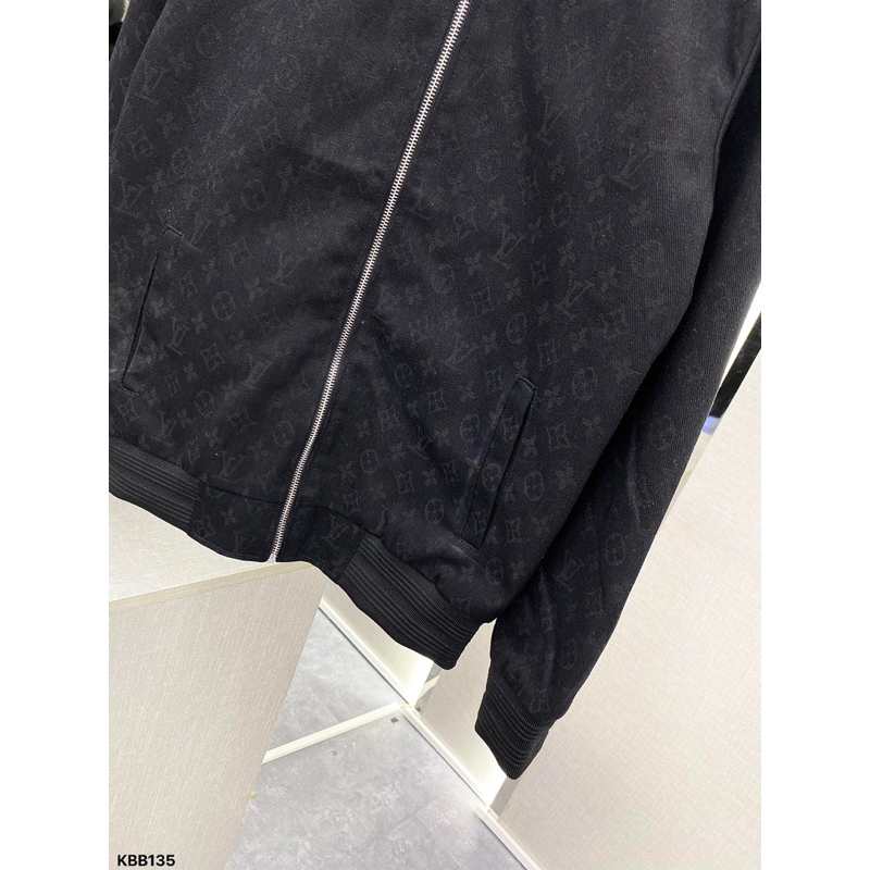 Áo khoác Bomber Lv vải bò cho nam nữ - Áo bomber thu đông vải bò mềm cao cấp