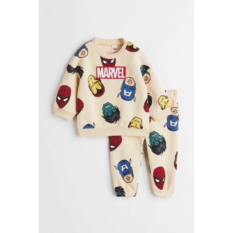 Bộ nỉ be in hình siêu nhân maảvel cho bé trai