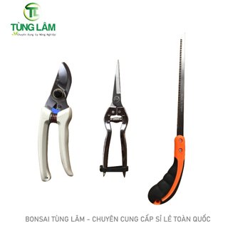 Combo 3 món dụng cụ làm vườn cây cảnh bonsai (kéo cắt cành nhật bản, cưa lách new kèm lưỡi và kéo tỉa cành