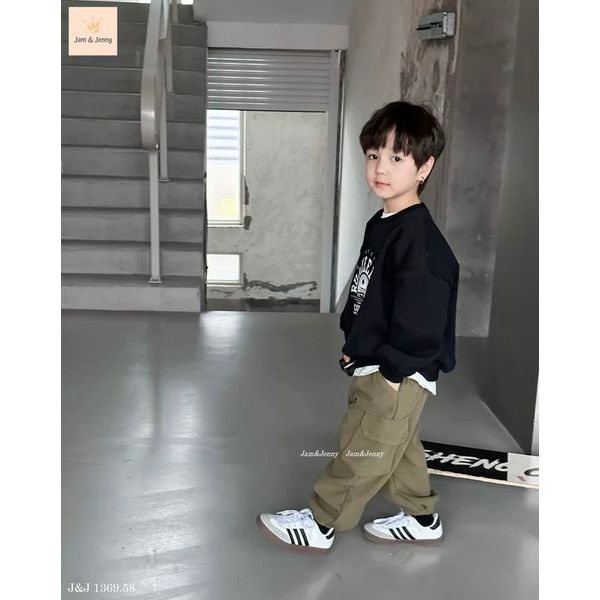 Bộ né trai Jam & jenny áo đen chữ Runyeelab