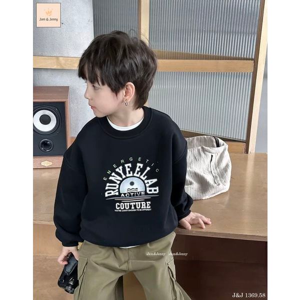 Bộ né trai Jam & jenny áo đen chữ Runyeelab