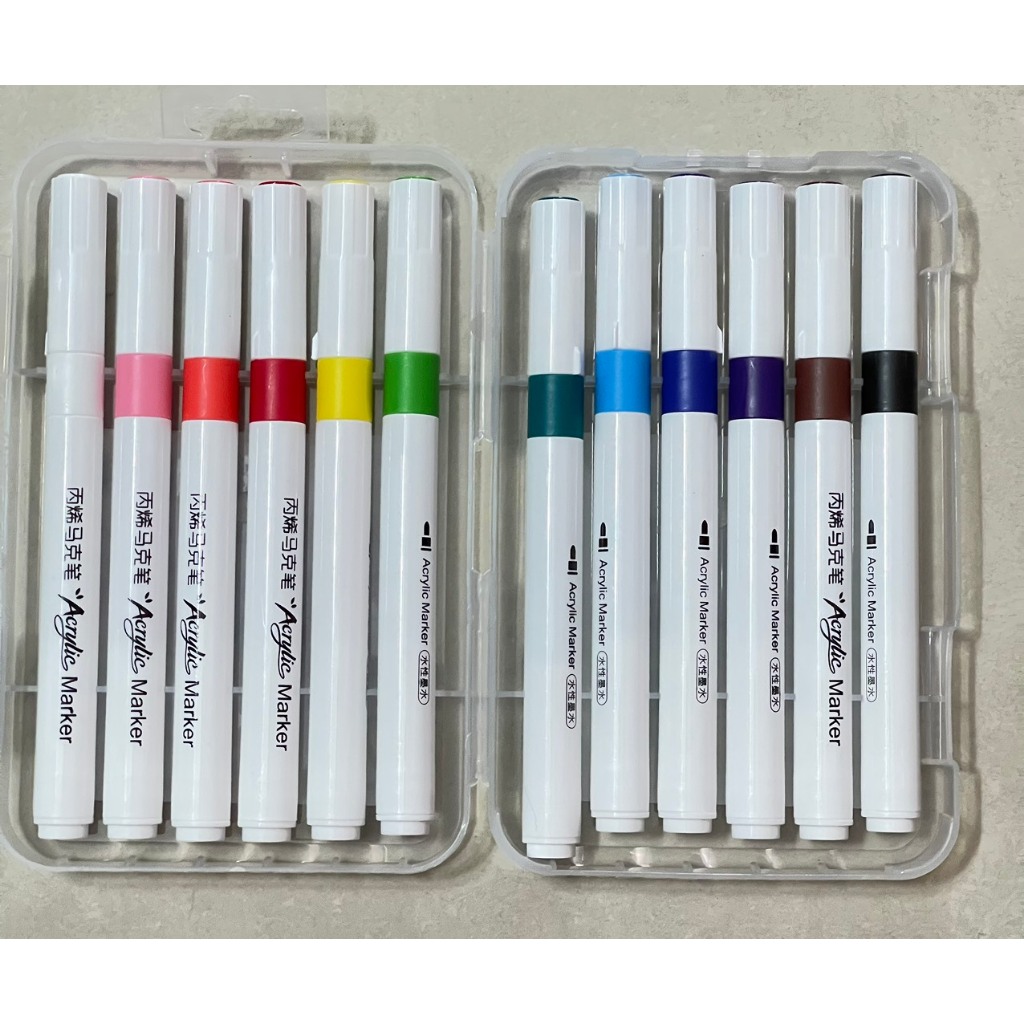 Bút màu acrylic marker 12 màu ko lem trên giấy, bút màu nước, bút vẽ đa năng trên mọi chất liệu 24 màu, 36 màu