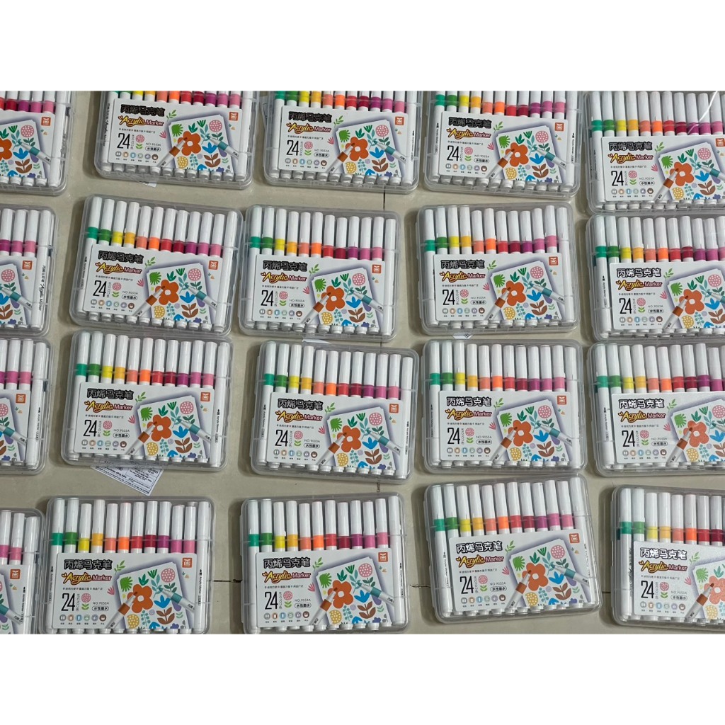 Bút màu acrylic marker 12 màu ko lem trên giấy, bút màu nước, bút vẽ đa năng trên mọi chất liệu 24 màu, 36 màu