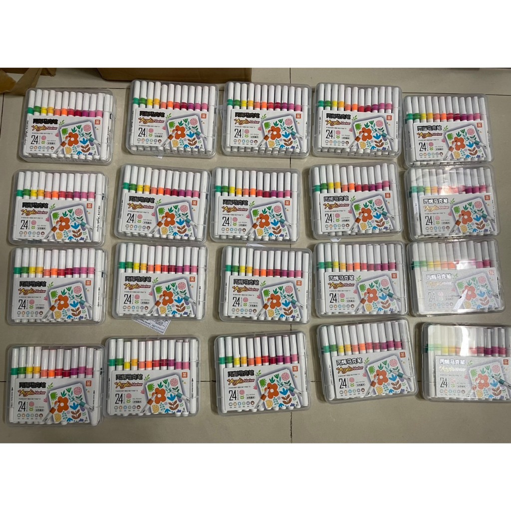 Bút màu acrylic marker 12 màu ko lem trên giấy, bút màu nước, bút vẽ đa năng trên mọi chất liệu 24 màu, 36 màu