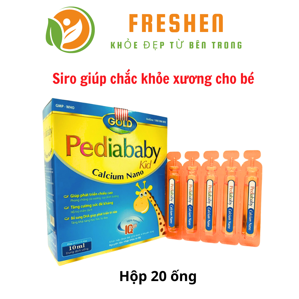 Siro bổ sung canxi Pediababy kid gold Calcium Nano (hộp 20 ống)