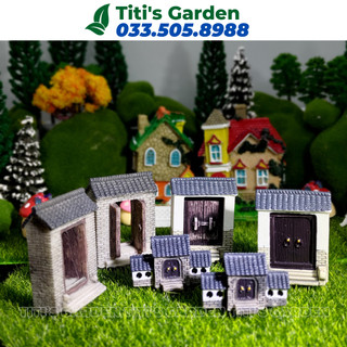 Mô hình cổng Nhà cổ trang trí tiểu cảnh, sân vườn, terrarium