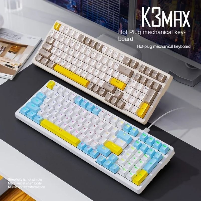 Phím cơ K3 Max Red switch. Phím cơ Hotswap 20 chế độ led