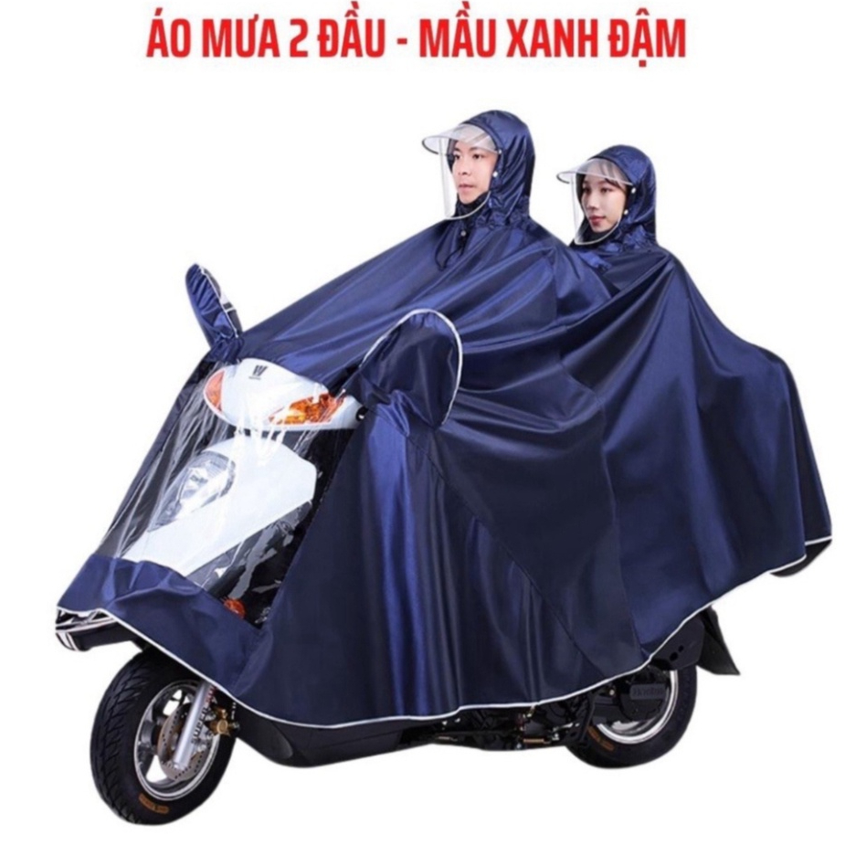 Áo mưa đi xe máy - áo mưa phản quang có kính che mưa 1 người và 2 người hàng nội địa trung chất lượng cao