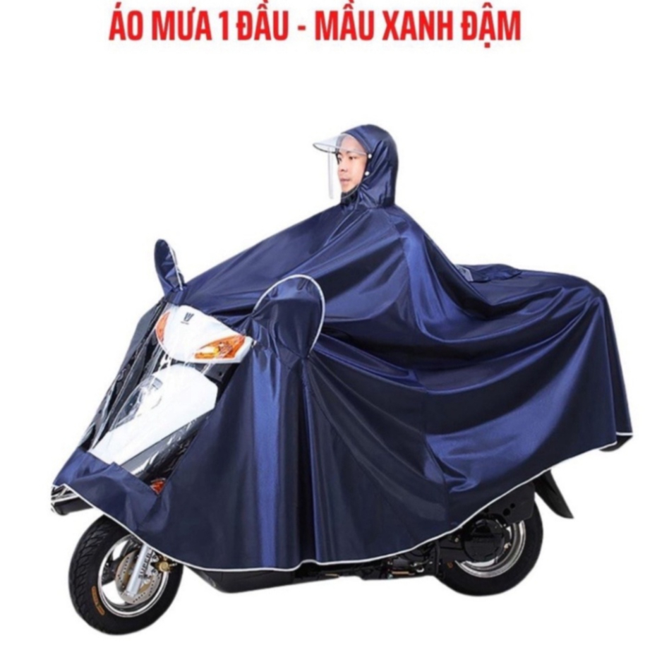 Áo mưa đi xe máy - áo mưa phản quang có kính che mưa 1 người và 2 người hàng nội địa trung chất lượng cao