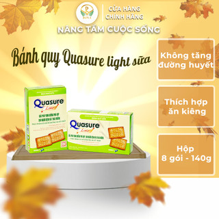 Bánh quy sữa Hộp 140g QUASURE Light (Bịch 8 gói x 17,5g) có chỉ số đường huyết thấp, phù hợp người tiểu đường, ăn kiêng