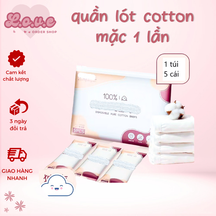 Quần lót nữ dùng 1 lần LEMOD TRUNG chất liệu vài cotton dày dặn, tiện lợi mang theo mọi nơi