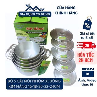 Bộ nồi nhôm 5 món cao cấp kim hằng t5 theo tiêu chuẩn nhật bản_hàng chính hãng