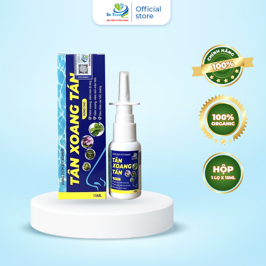 Dung dịch xịt mũi Tân Xoang Tán Tất Thành Pharma giảm ngạt mũi 15ml