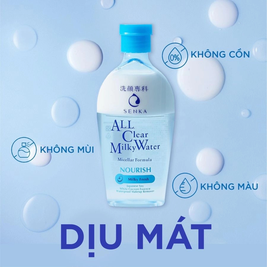 Nước sữa tẩy trang Senka A.L.L. Clear Milky Water sạch sâu 2 lớp  JPKOI