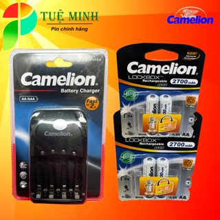  Máy sạc nhanh tự ngắt Thông minh Kèm 4 Viên Pin sạc AA   AAA  2700mah Camelion BC - 0905A chính hãng 