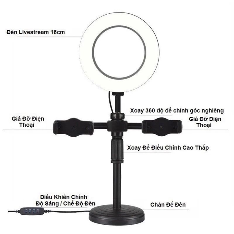 ĐÈN LIVESTREAM 3 CHẾ ĐỘ ĐÈN