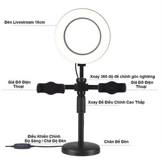 Đèn livestream 3 chế độ đèn