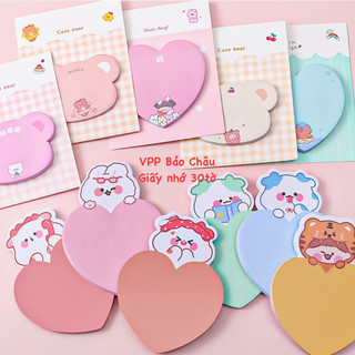 Giấy nhớ note hình trái tim/hình gấu xinh xắn