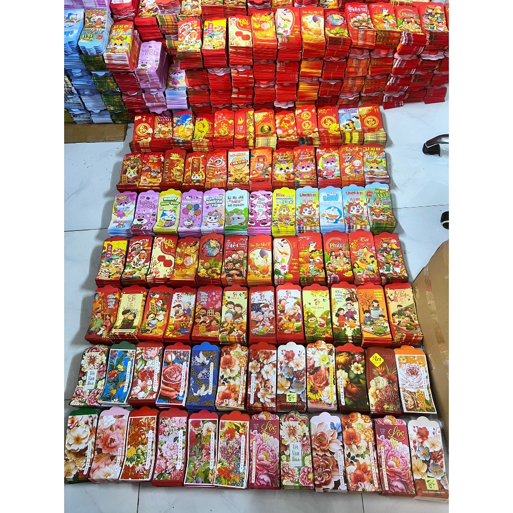 Combo 50 bao lì xì truyền thống tết giáp thìn 2024