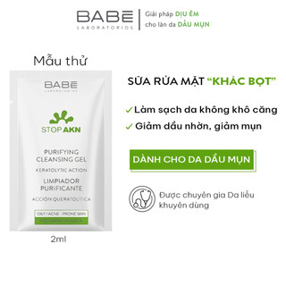 Mẫu thử sữa rửa mặt Babe Stop Akn 2ml