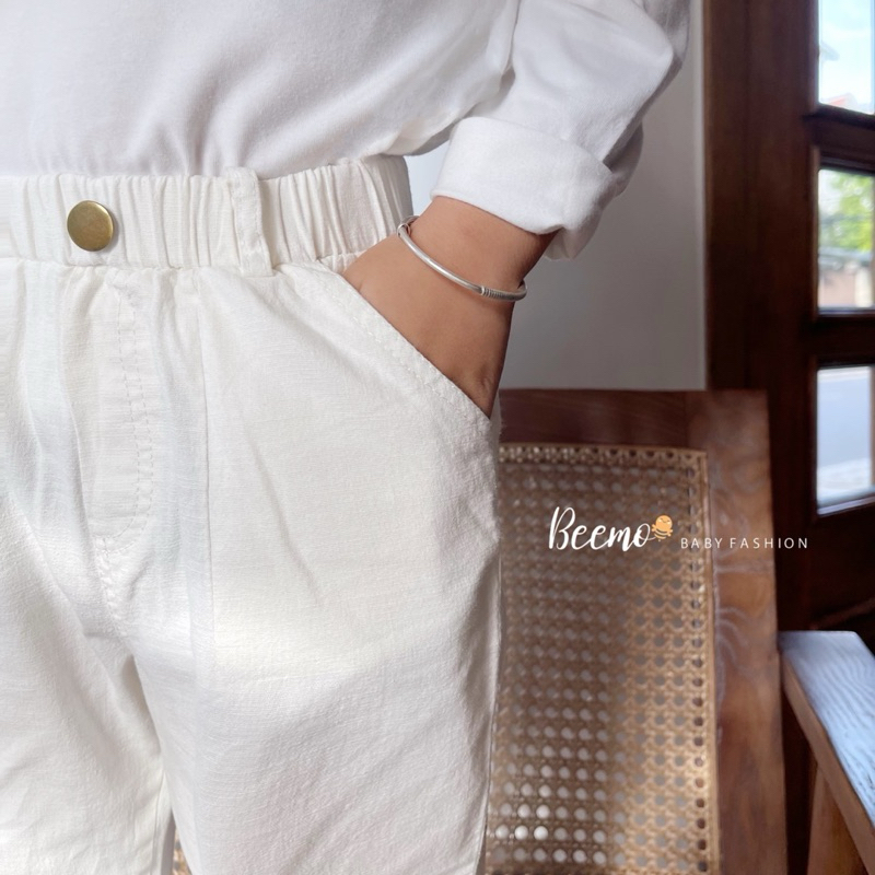 Quần dài cho bé trai chất kaki mềm co giãn hãng beemo