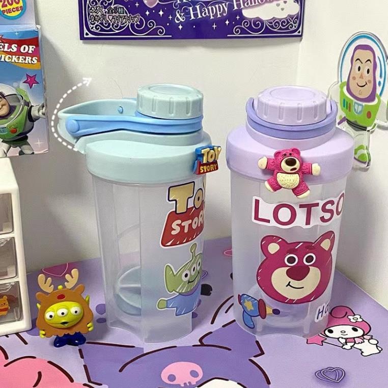 Bình nước 3D bằng nhựa họa tiết gấu dễ thương cho bé 700ml AT10