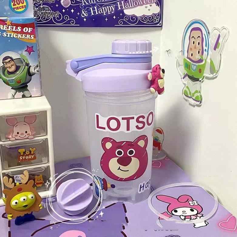 Bình nước 3D bằng nhựa họa tiết gấu dễ thương cho bé 700ml AT10