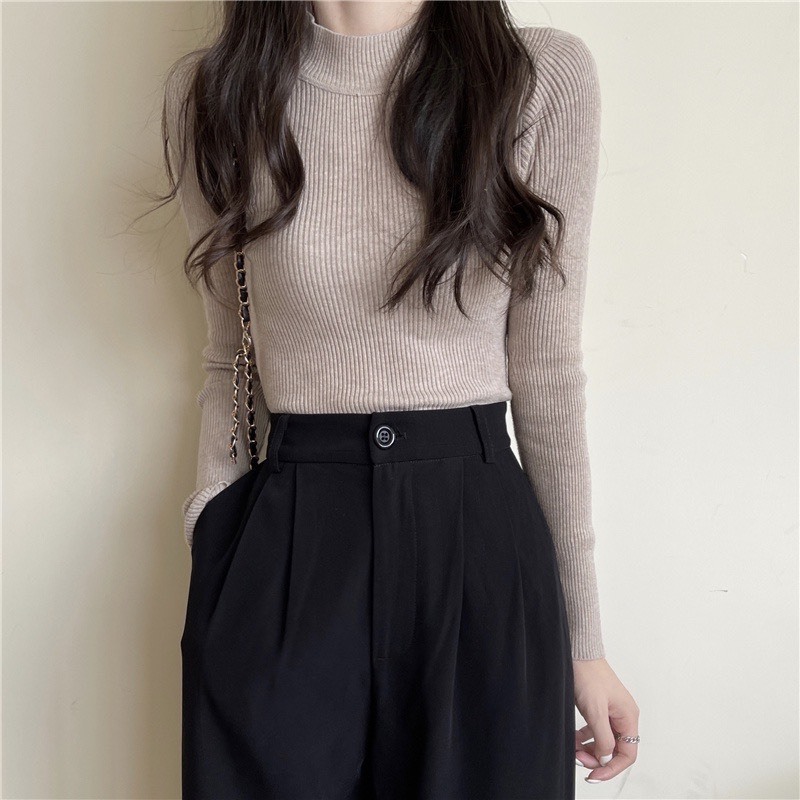 Áo Len Cổ 3 Phân Quảng Châu Siêu Mịn