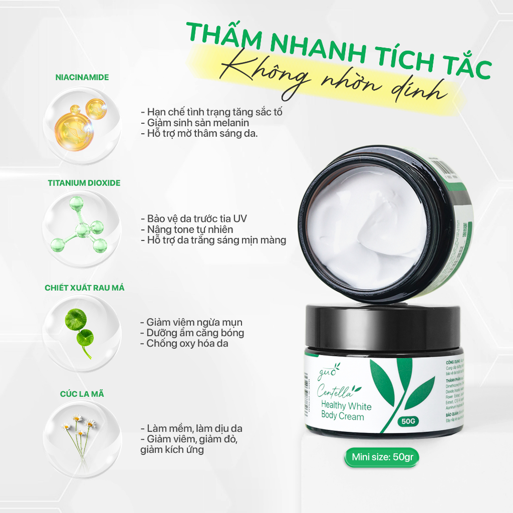 Bộ Dưỡng Trắng Face + Body nâng tone tự nhiên, an toàn, lành tính 3 sản phẩm - GUO