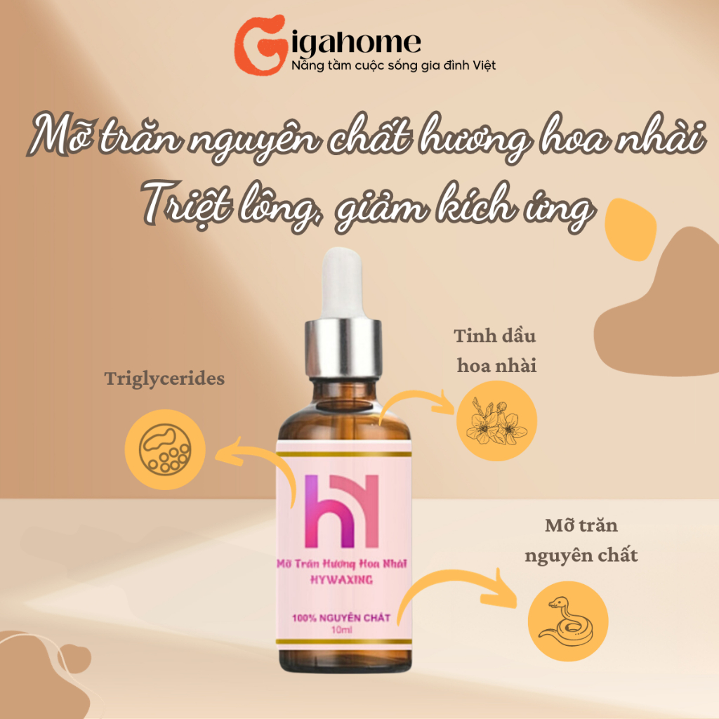 Mỡ Trăn Hoa Nhài Triệt Lông Nguyên Chất Dịu Vết Thương, Mờ Rạn Da GIGAHOMEVN 1097
