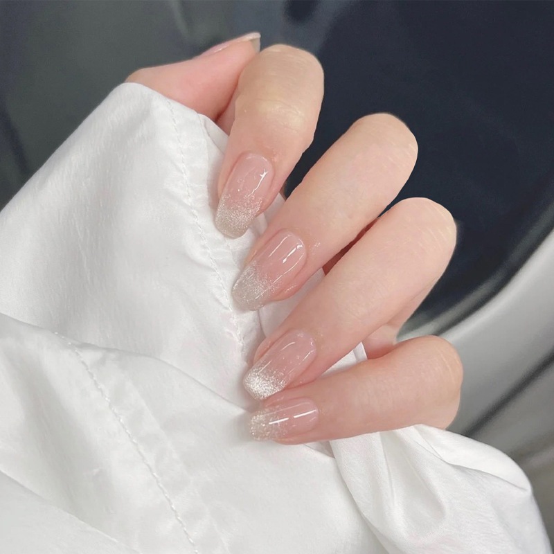 Móng Tay Giả Mắt Mèo Hin Nail Form Ngắn Họa Tiết Đơn Giản Siêu Hot
