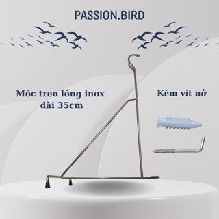 Móc treo lồng chim gắn tường móc treo lồng inox 35cm dầy 5li