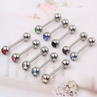 Khuyên lưỡi một đầu đá màu - xuân shop chuyên khuyên nhập thái