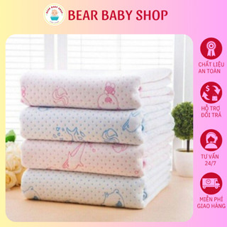 Tấm lót họa tiết 4 lớp chống thấm đa năng thay tã bỉm cho bé sơ sinh, lót giường, xe đẩy, có đủ kích thước