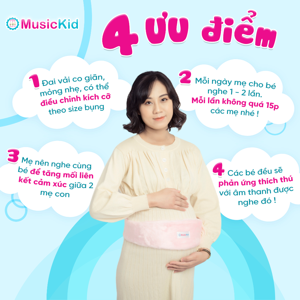 [Tặng tai nghe cho mẹ] - Tai nghe bà bầu cao cấp chính hãng MusicKid  - Tai nghe thai nhi, tai nghe thai giáo MusicKid