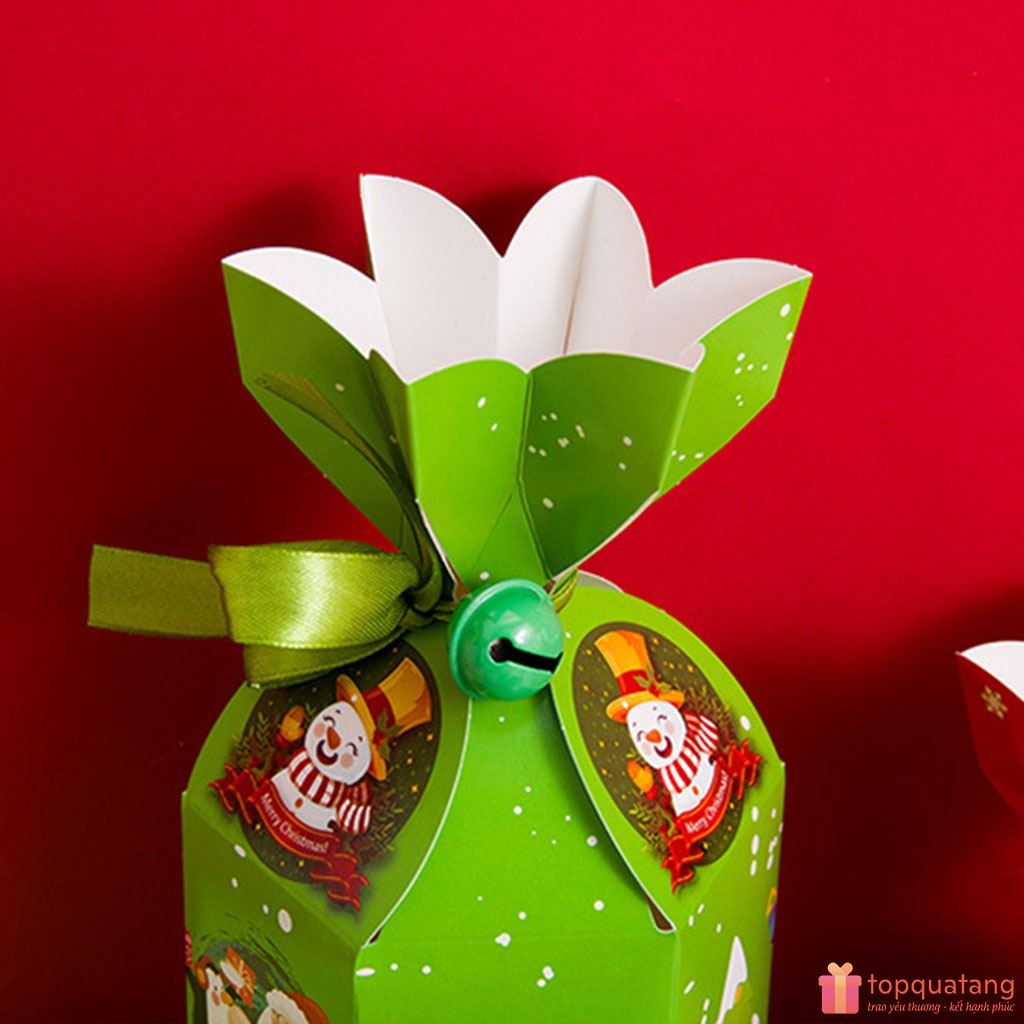 Hộp Quà Noel Mini Tự Gấp Hình Túi Kẹo Đựng Quà, Trang Trí Giáng Sinh Đẹp Họa Tiết 3D - HQ252
