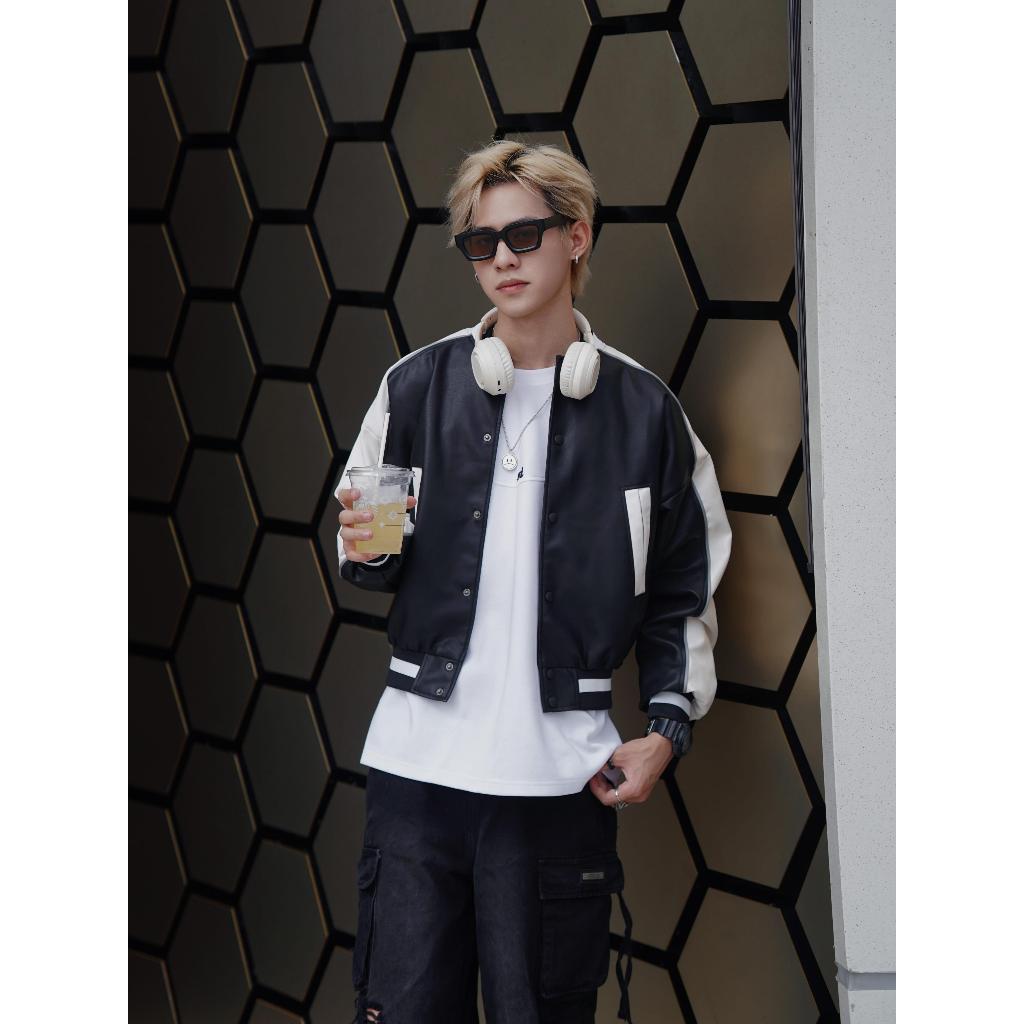 Áo Khoác Bomber Varsity Jacket Steve Basic Leather